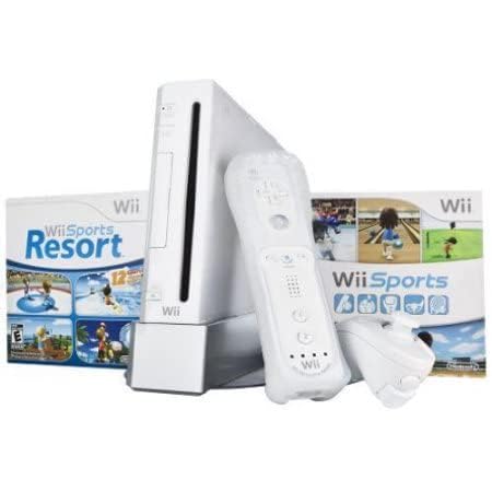 Nintendo Wii Bundle with Wii Sports & Wii Sports Resort (White)