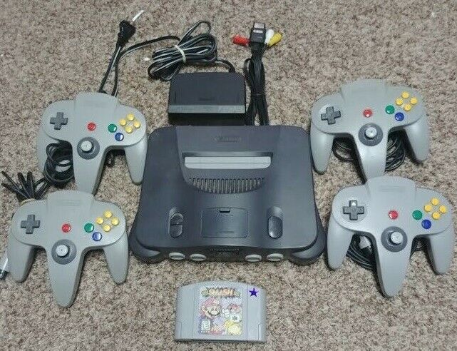 Upgraded Nintendo 64 N64 Console bundle with 4 OEM controllers Smash Bros 64 UPGRADED WOW