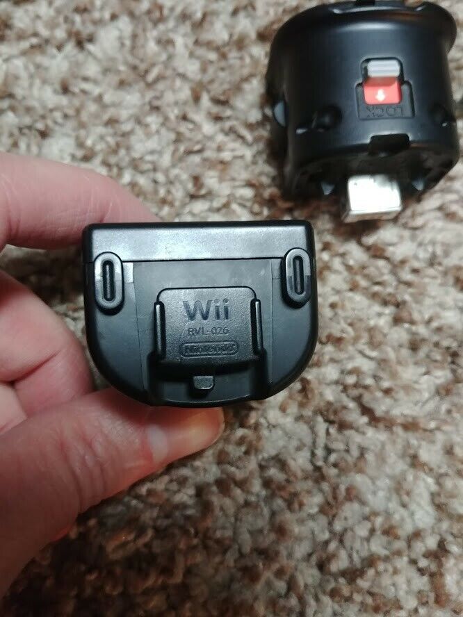 2 Black Official Genuine Nintendo Wii Motion Plus Adapter OEM MotionPlus Sports Resort