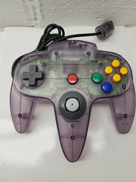 Nintendo N64 Clear Atomic purple Controller OEM Funtastic Excellent TIGHT STICK