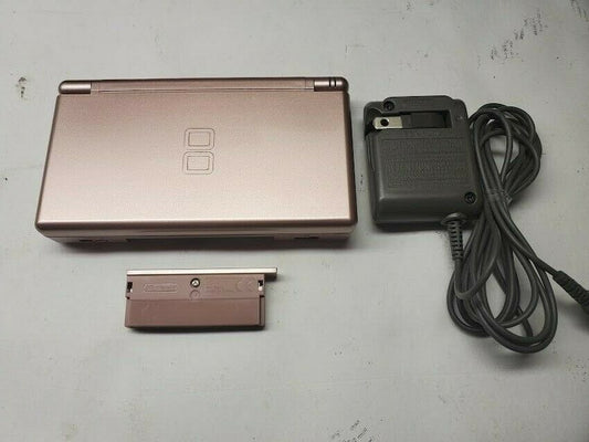 Metallic Rose Nintendo Ds Lite & OEM Charger Fully Working REGION FREE GBA