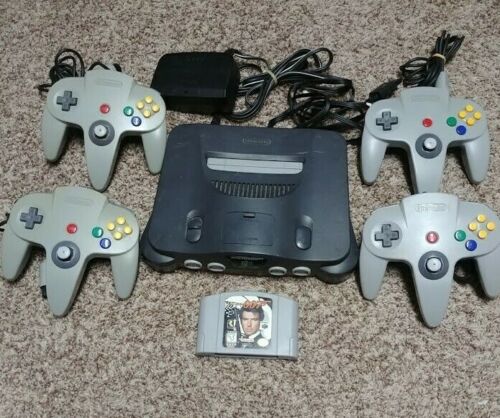 Nintendo 64 N64 Console bundle w/ 4 OEM controllers goldeneye 007 UPGRADED WOW