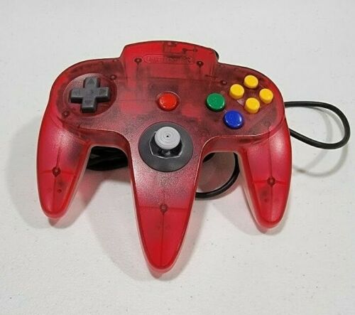 Nintendo N64 Clear RED Controller OEM Funtastic Excellent CONDITION TIGHT STICK